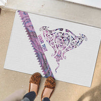Mawhero Paua shell Kowhaiwhai Taniko Personalised Rubber Doormat Manta Ray Shark-Turtle Maori Tribal Style LT9 - Polynesian Pride
