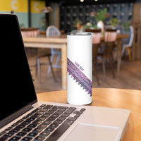 Mawhero Paua shell Kowhaiwhai Taniko Personalised Skinny Tumbler Manta Ray Shark-Turtle Maori Tribal Style LT9 - Polynesian Pride