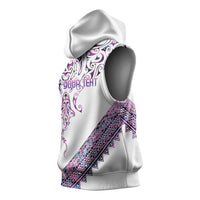 Mawhero Paua shell Kowhaiwhai Taniko Personalised Sleeveless Hoodie Manta Ray Shark-Turtle Maori Tribal Style LT9 - Polynesian Pride