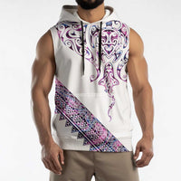 Mawhero Paua shell Kowhaiwhai Taniko Personalised Sleeveless Hoodie Manta Ray Shark-Turtle Maori Tribal Style LT9 - Polynesian Pride