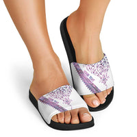 Mawhero Paua shell Kowhaiwhai Taniko Personalised Slide Sandals Manta Ray Shark-Turtle Maori Tribal Style