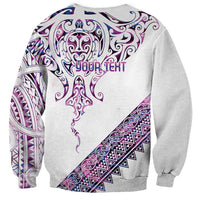 Mawhero Paua shell Kowhaiwhai Taniko Personalised Sweatshirt Manta Ray Shark-Turtle Maori Tribal Style
