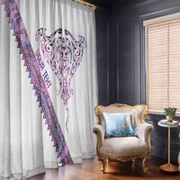 Mawhero Paua shell Kowhaiwhai Taniko Personalised Window Curtain Manta Ray Shark-Turtle Maori Tribal Style