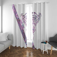 Mawhero Paua shell Kowhaiwhai Taniko Personalised Window Curtain Manta Ray Shark-Turtle Maori Tribal Style