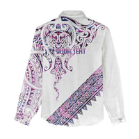 Mawhero Paua shell Kowhaiwhai Taniko Personalised Women Casual Shirt Manta Ray Shark-Turtle Maori Tribal Style LT9 - Polynesian Pride