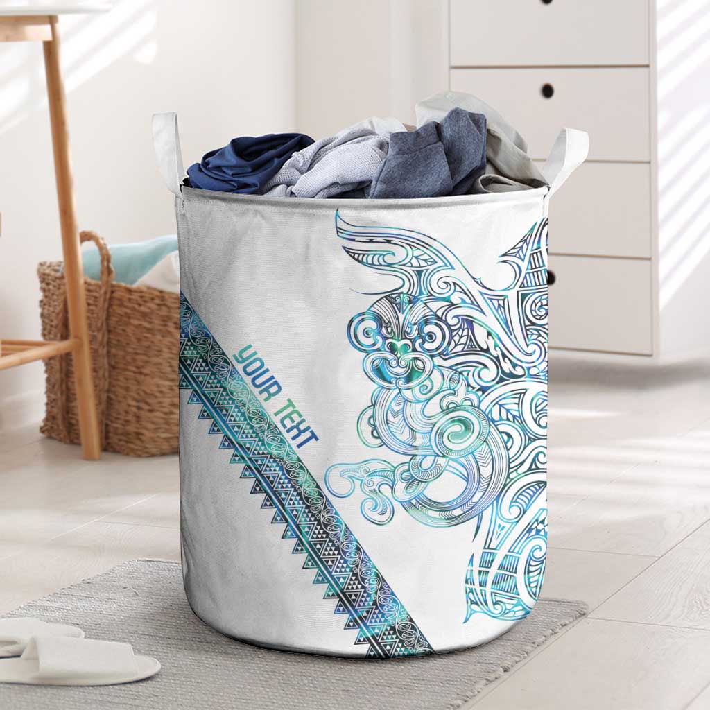 Kahui Whetu Paua shell Kowhaiwhai Taniko Personalised Laundry Basket Taniwha Maori Tribal Style