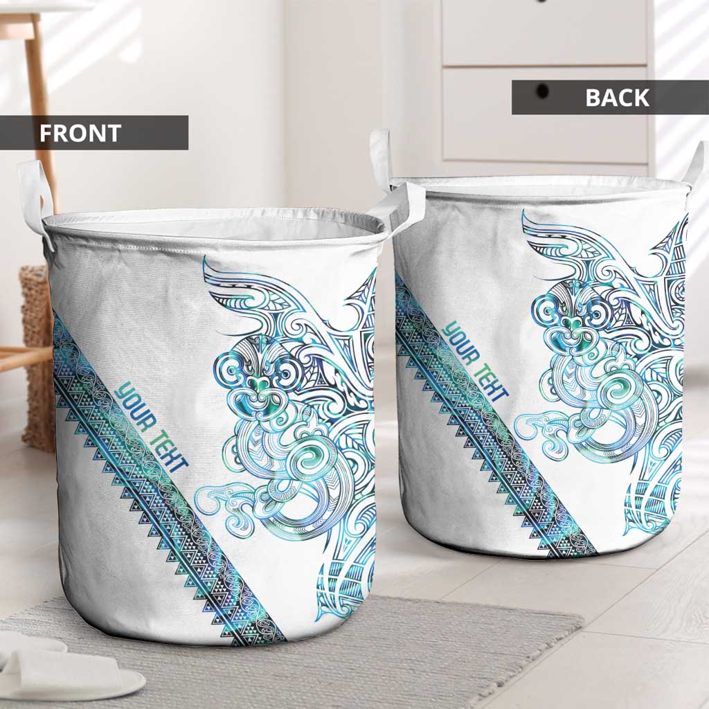 Kahui Whetu Paua shell Kowhaiwhai Taniko Personalised Laundry Basket Taniwha Maori Tribal Style