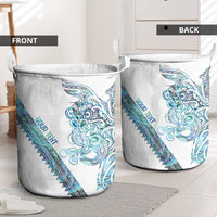 Kahui Whetu Paua shell Kowhaiwhai Taniko Personalised Laundry Basket Taniwha Maori Tribal Style