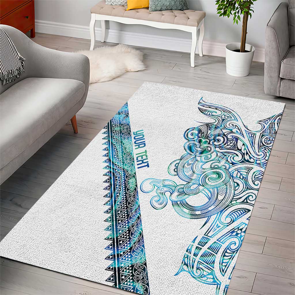 Kahui Whetu Paua shell Kowhaiwhai Taniko Personalised Area Rug Taniwha Maori Tribal Style