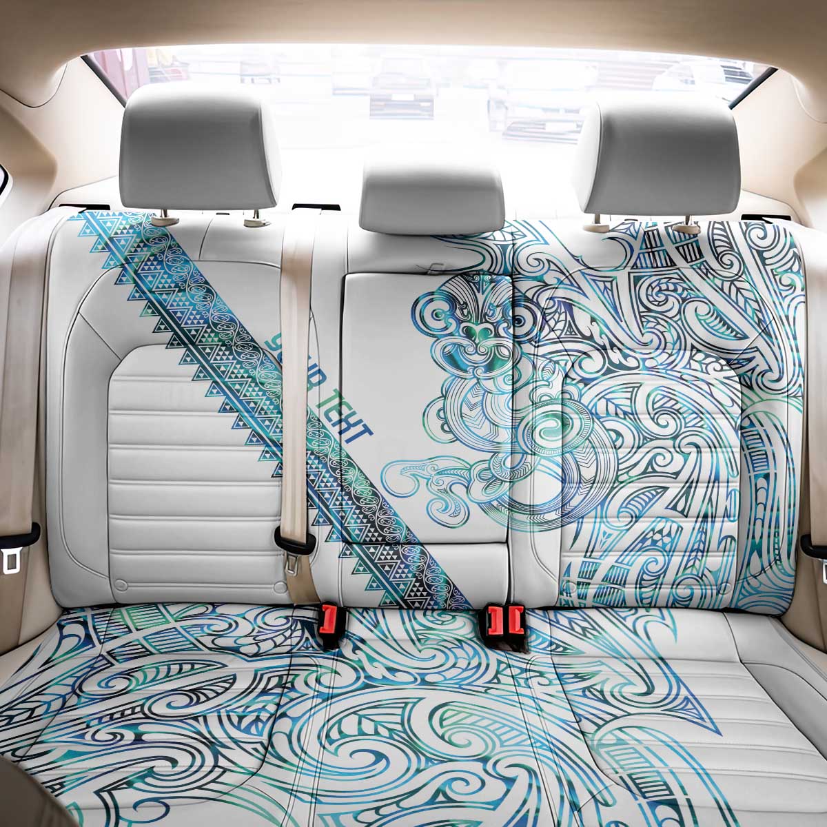 Kahui Whetu Paua shell Kowhaiwhai Taniko Personalised Back Car Seat Cover Taniwha Maori Tribal Style