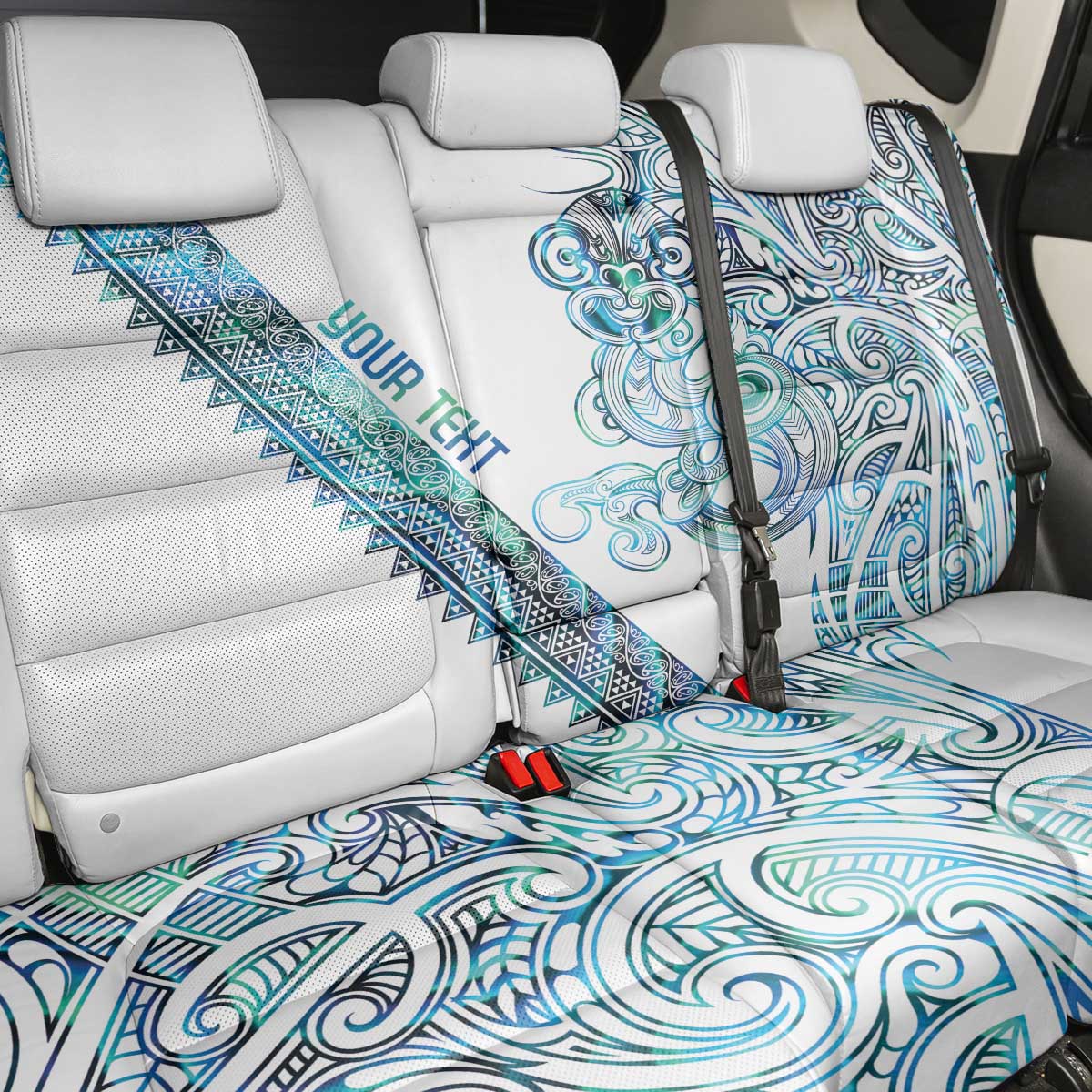 Kahui Whetu Paua shell Kowhaiwhai Taniko Personalised Back Car Seat Cover Taniwha Maori Tribal Style