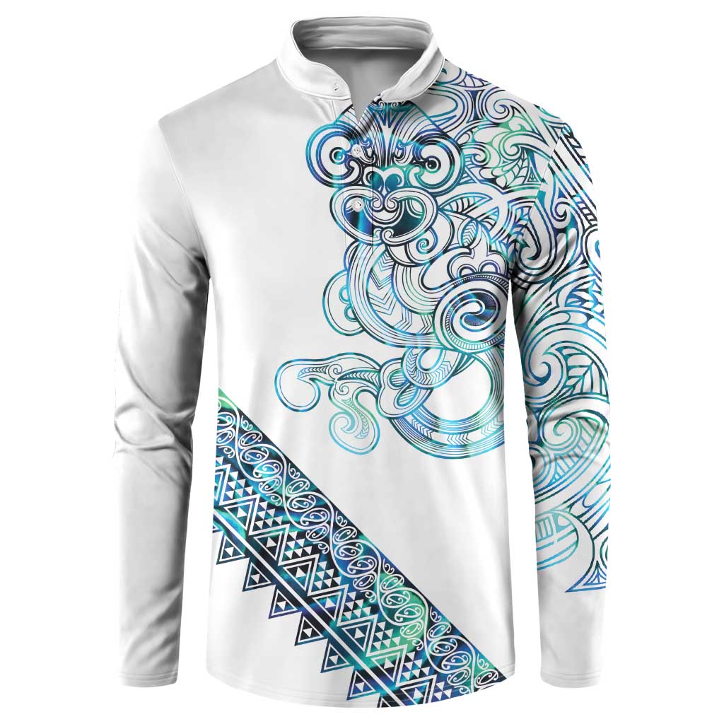 Kahui Whetu Paua shell Kowhaiwhai Taniko Personalised Button Sweatshirt Taniwha Maori Tribal Style