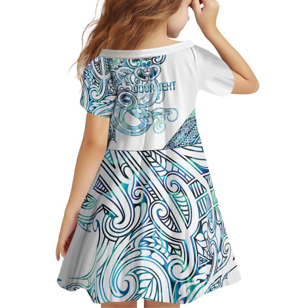 Kahui Whetu Paua shell Kowhaiwhai Taniko Personalised Family Matching Off Shoulder Short Dress and Hawaiian Shirt Taniwha Maori Tribal Style LT9 - Polynesian Pride