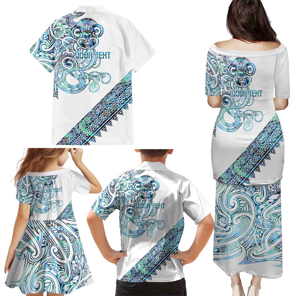 Kahui Whetu Paua shell Kowhaiwhai Taniko Personalised Family Matching Puletasi and Hawaiian Shirt Taniwha Maori Tribal Style LT9 - Polynesian Pride