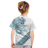 Kahui Whetu Paua shell Kowhaiwhai Taniko Personalised Kid T Shirt Taniwha Maori Tribal Style