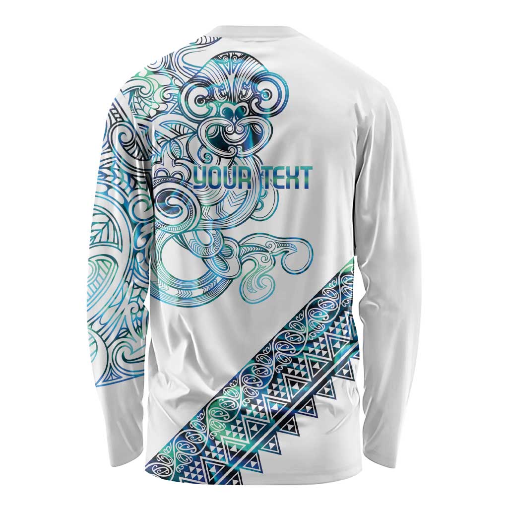 Kahui Whetu Paua shell Kowhaiwhai Taniko Personalised Long Sleeve Shirt Taniwha Maori Tribal Style