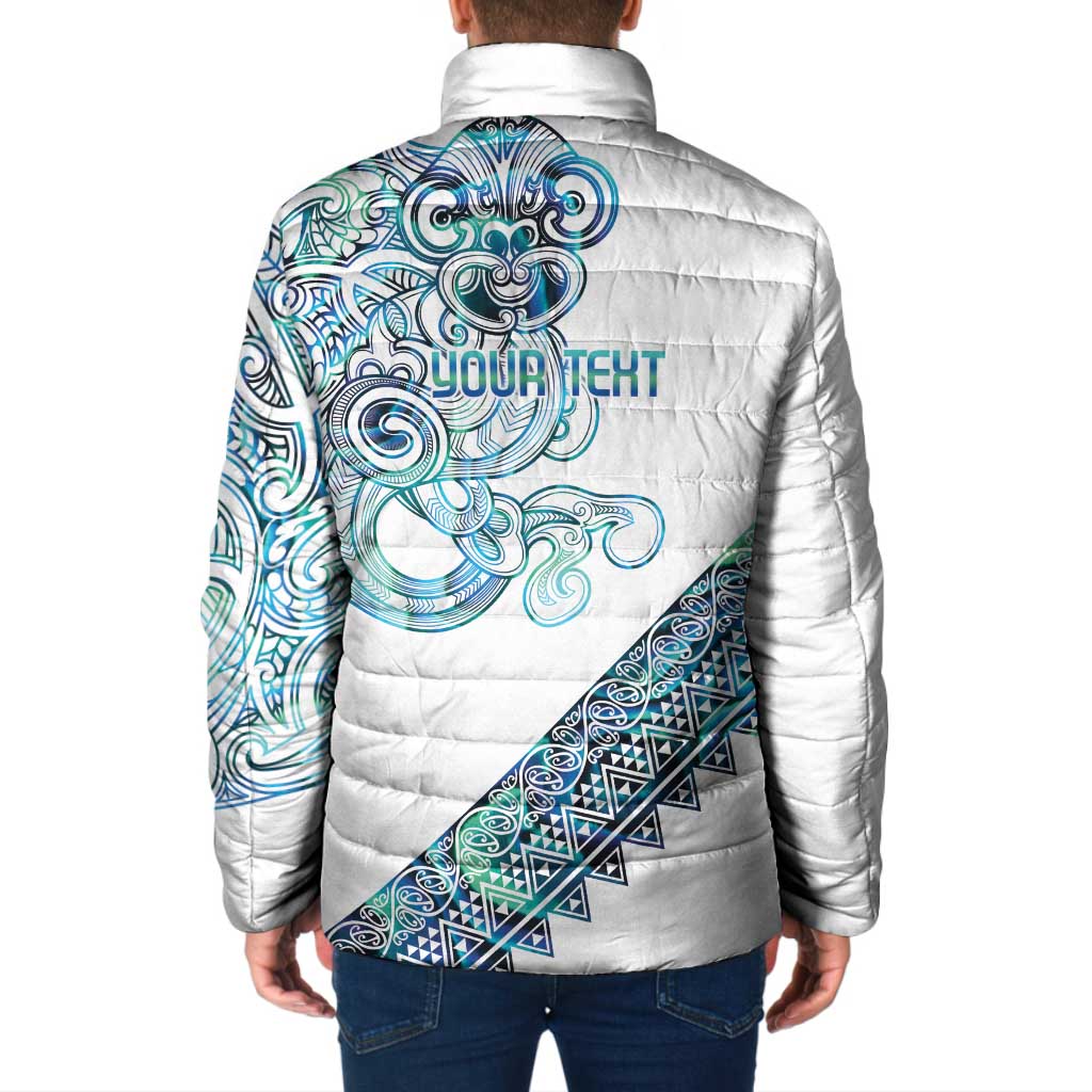 Kahui Whetu Paua shell Kowhaiwhai Taniko Personalised Padded Jacket Taniwha Maori Tribal Style