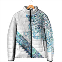 Kahui Whetu Paua shell Kowhaiwhai Taniko Personalised Padded Jacket Taniwha Maori Tribal Style
