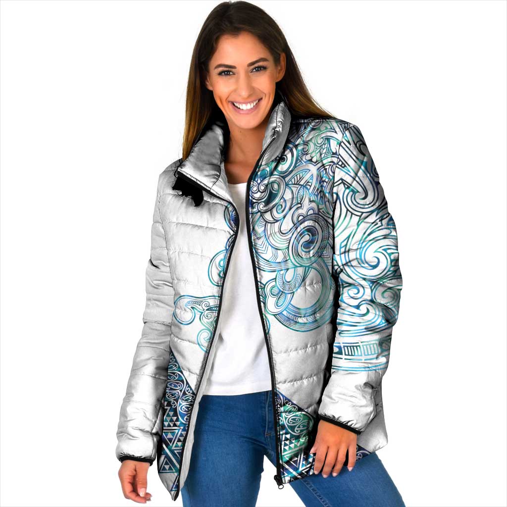 Kahui Whetu Paua shell Kowhaiwhai Taniko Personalised Padded Jacket Taniwha Maori Tribal Style