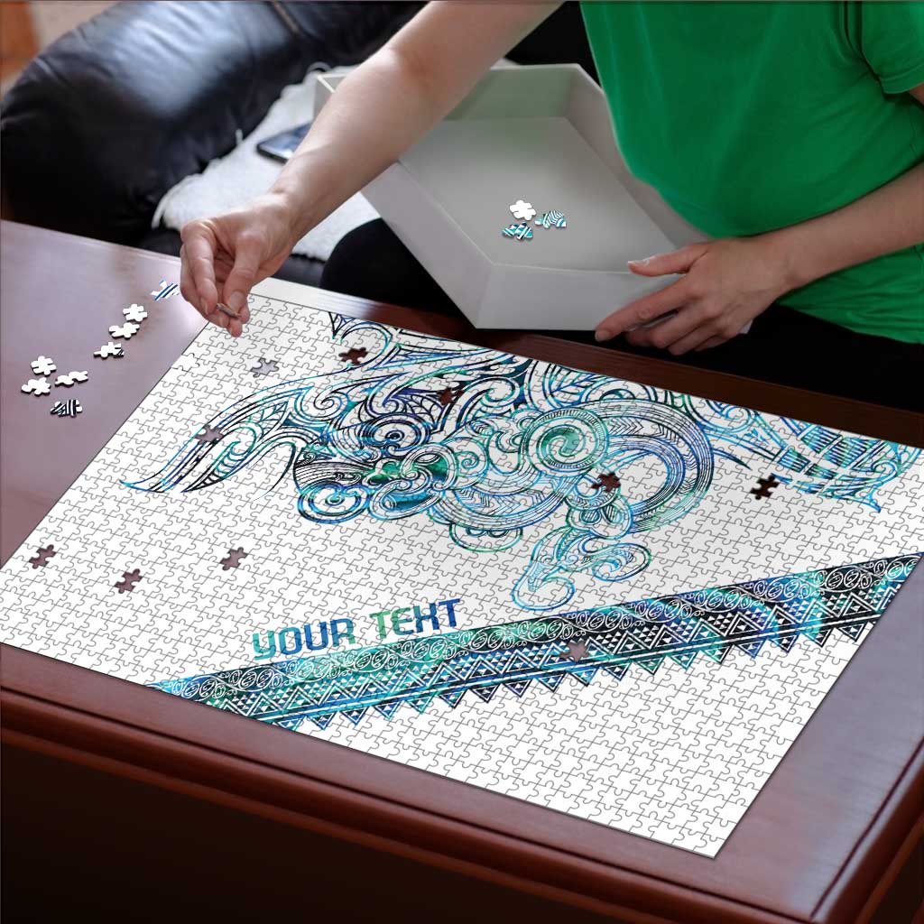 Kahui Whetu Paua shell Kowhaiwhai Taniko Personalised Puzzle Taniwha Maori Tribal Style