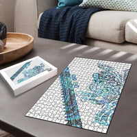 Kahui Whetu Paua shell Kowhaiwhai Taniko Personalised Puzzle Taniwha Maori Tribal Style