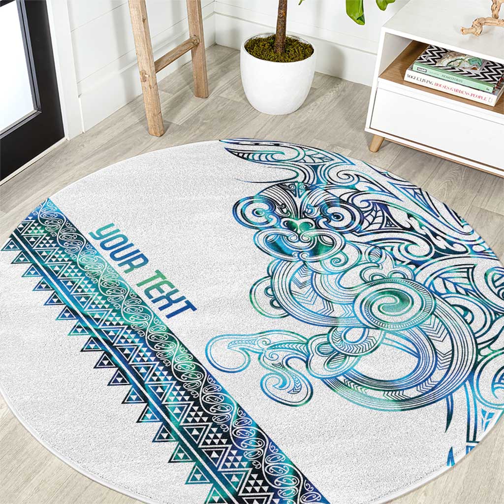 Kahui Whetu Paua shell Kowhaiwhai Taniko Personalised Round Carpet Taniwha Maori Tribal Style