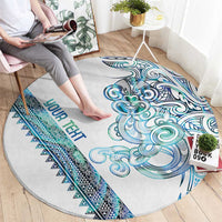Kahui Whetu Paua shell Kowhaiwhai Taniko Personalised Round Carpet Taniwha Maori Tribal Style