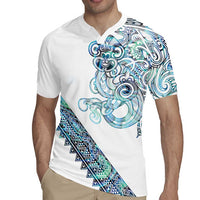 Kahui Whetu Paua shell Kowhaiwhai Taniko Personalised Rugby Jersey Taniwha Maori Tribal Style
