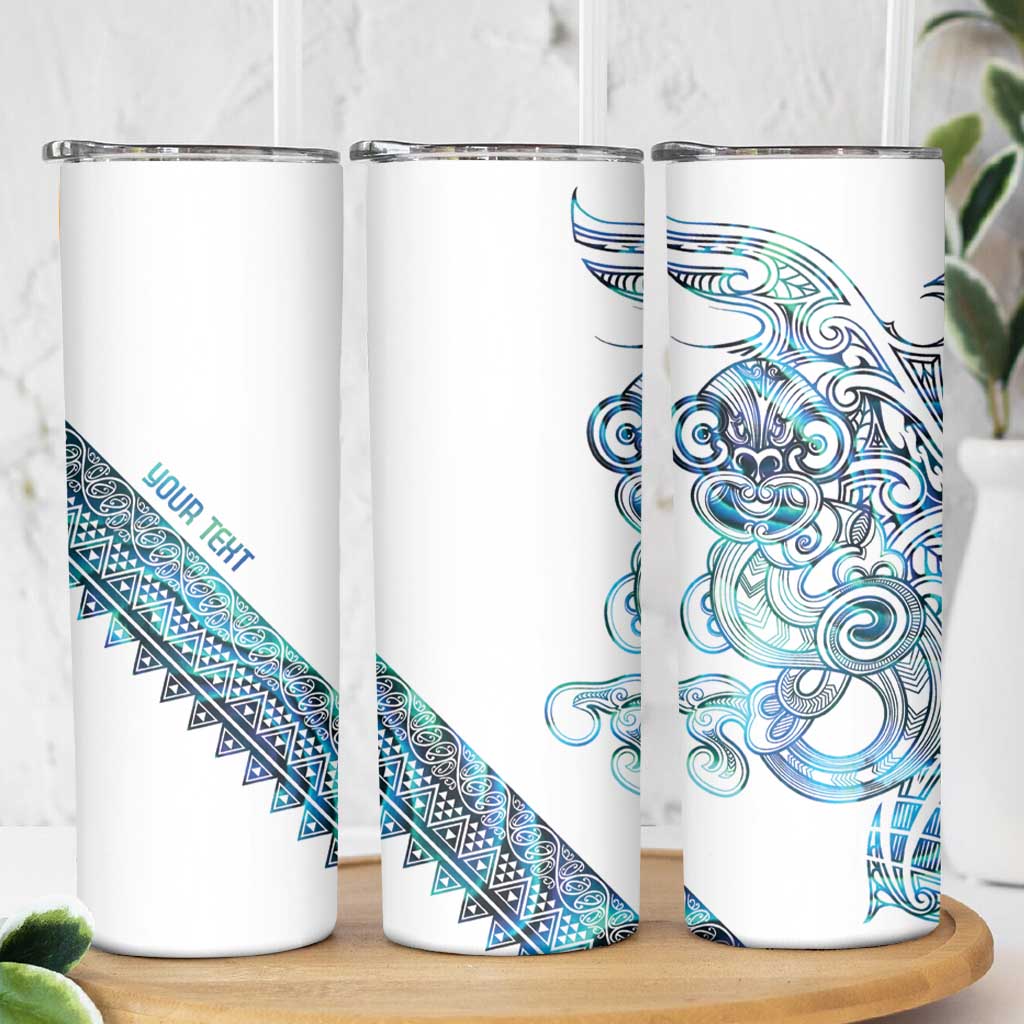 Kahui Whetu Paua shell Kowhaiwhai Taniko Personalised Skinny Tumbler Taniwha Maori Tribal Style LT9 - Polynesian Pride