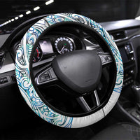 Kahui Whetu Paua shell Kowhaiwhai Taniko Steering Wheel Cover Taniwha Maori Tribal Style LT9 Universal Fit Blue - Polynesian Pride