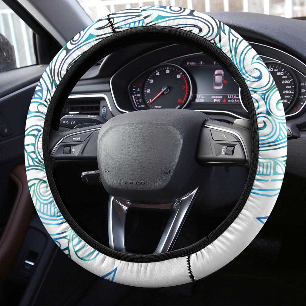 Kahui Whetu Paua shell Kowhaiwhai Taniko Steering Wheel Cover Taniwha Maori Tribal Style LT9 - Polynesian Pride