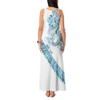 Kahui Whetu Paua shell Kowhaiwhai Taniko Personalised Tank Maxi Dress Taniwha Maori Tribal Style