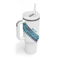 Kahui Whetu Paua shell Kowhaiwhai Taniko Personalised Tumbler With Handle Taniwha Maori Tribal Style