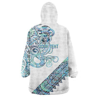 Kahui Whetu Paua shell Kowhaiwhai Taniko Personalised Wearable Blanket Hoodie Taniwha Maori Tribal Style LT9 - Polynesian Pride