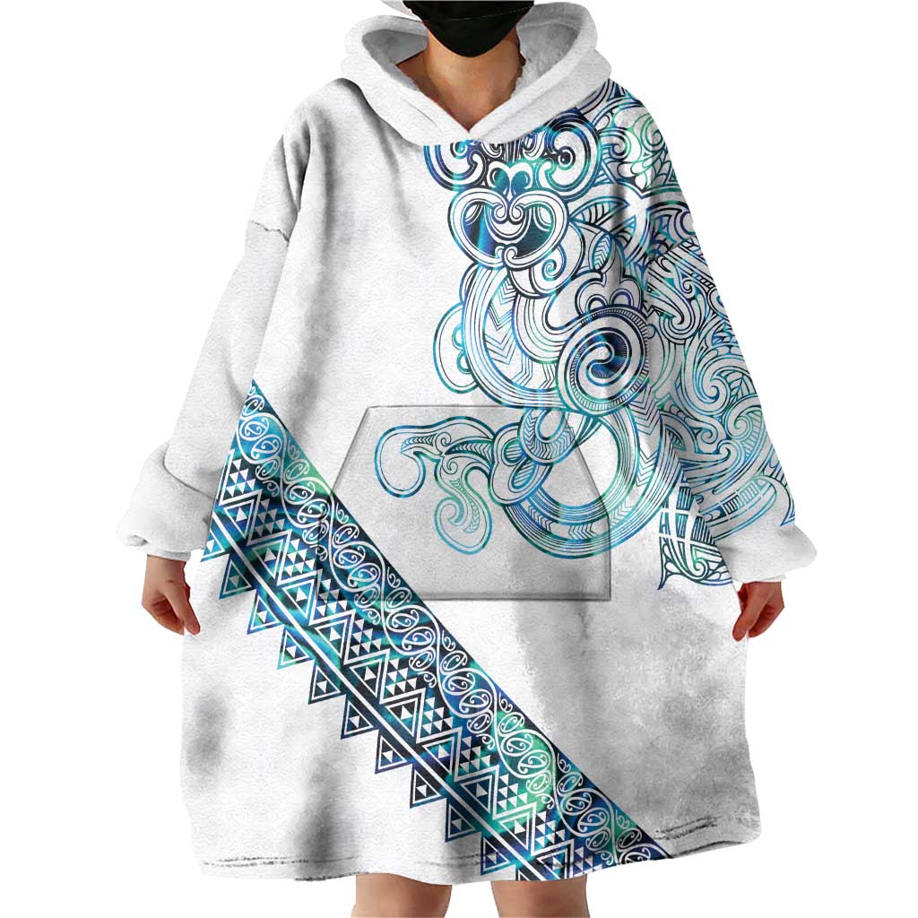 Kahui Whetu Paua shell Kowhaiwhai Taniko Personalised Wearable Blanket Hoodie Taniwha Maori Tribal Style LT9 - Polynesian Pride