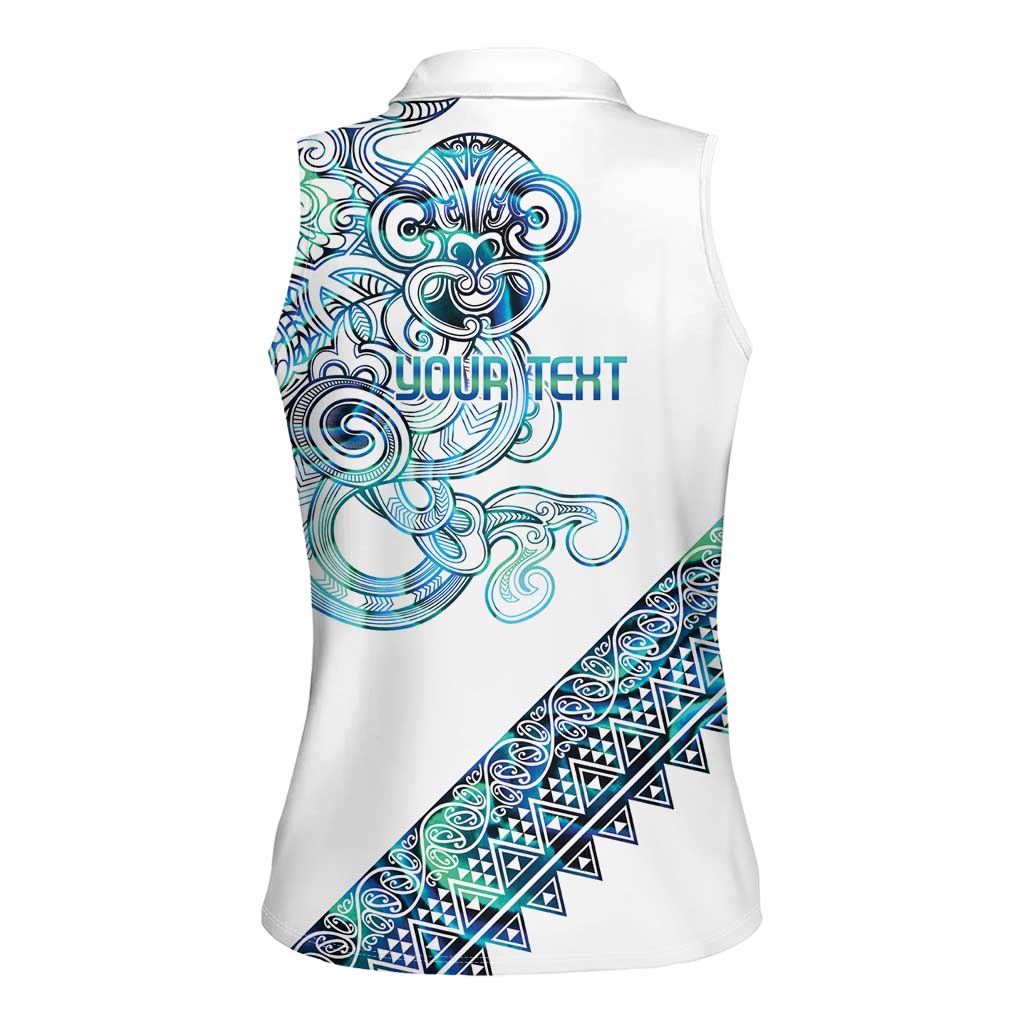 Kahui Whetu Paua shell Kowhaiwhai Taniko Personalised Women Sleeveless Polo Shirt Taniwha Maori Tribal Style LT9 - Polynesian Pride