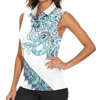Kahui Whetu Paua shell Kowhaiwhai Taniko Personalised Women Sleeveless Polo Shirt Taniwha Maori Tribal Style LT9 - Polynesian Pride