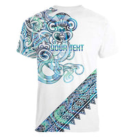 Kahui Whetu Paua shell Kowhaiwhai Taniko Personalised Women V-Neck T-Shirt Taniwha Maori Tribal Style LT9 - Polynesian Pride