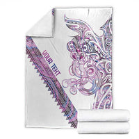 Mawhero Paua shell Kowhaiwhai Taniko Personalised Blanket Taniwha Maori Tribal Style