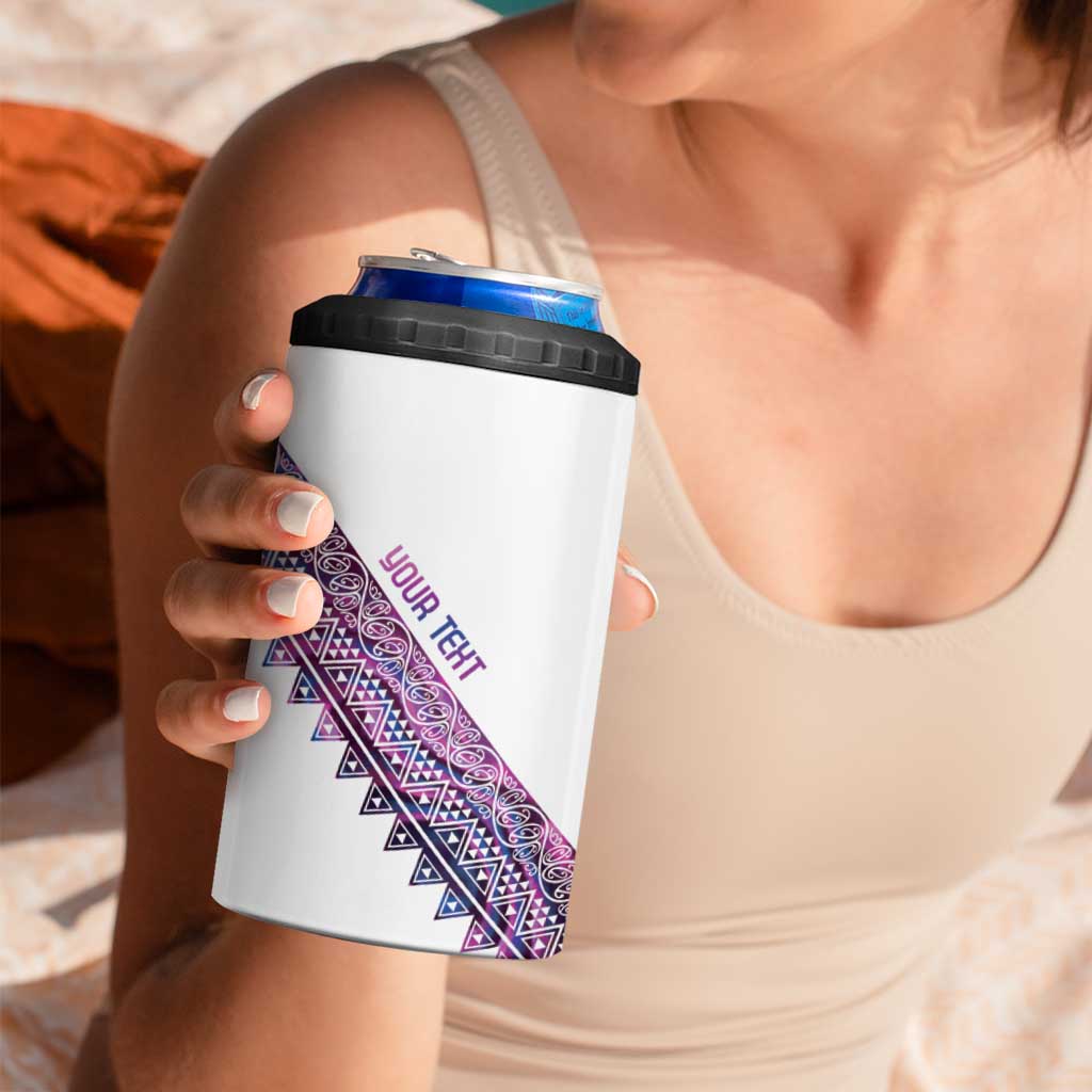 Mawhero Paua shell Kowhaiwhai Taniko Personalised 4 in 1 Can Cooler Tumbler Taniwha Maori Tribal Style LT9 - Polynesian Pride