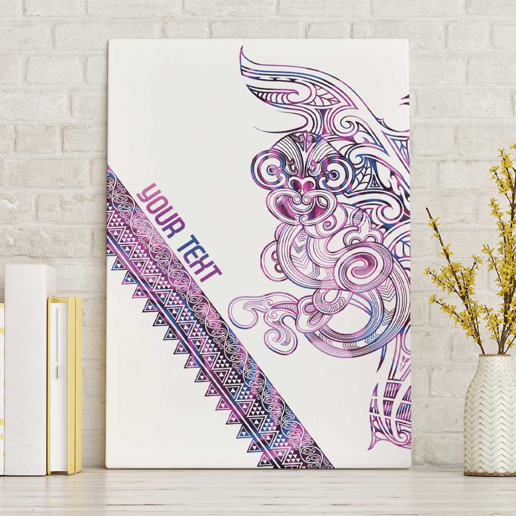 Mawhero Paua shell Kowhaiwhai Taniko Personalised Canvas Wall Art Taniwha Maori Tribal Style