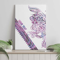 Mawhero Paua shell Kowhaiwhai Taniko Personalised Canvas Wall Art Taniwha Maori Tribal Style
