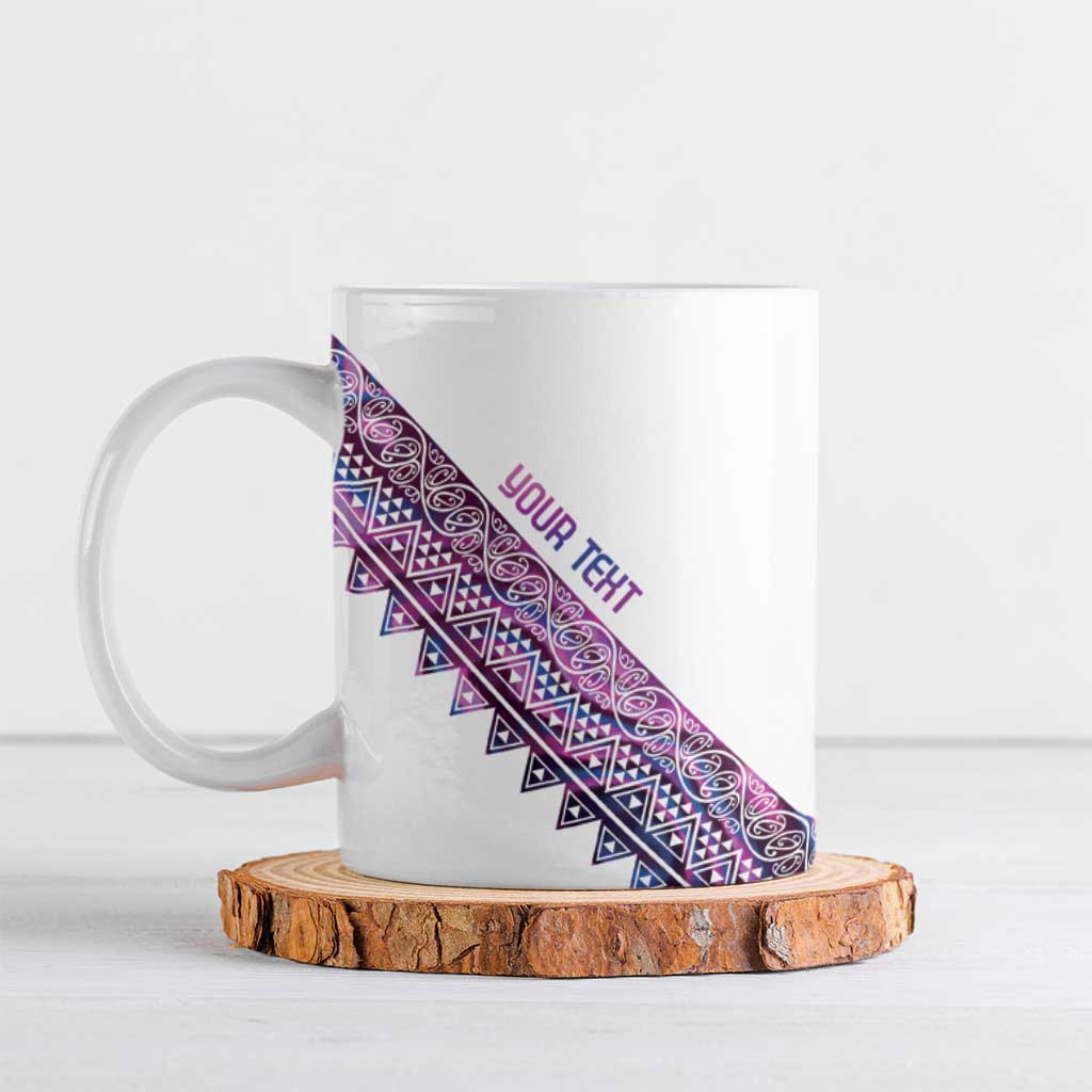 Mawhero Paua shell Kowhaiwhai Taniko Personalised Ceramic Mug Taniwha Maori Tribal Style