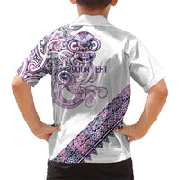 Mawhero Paua shell Kowhaiwhai Taniko Personalised Family Matching Tank Maxi Dress and Hawaiian Shirt Taniwha Maori Tribal Style LT9 - Polynesian Pride