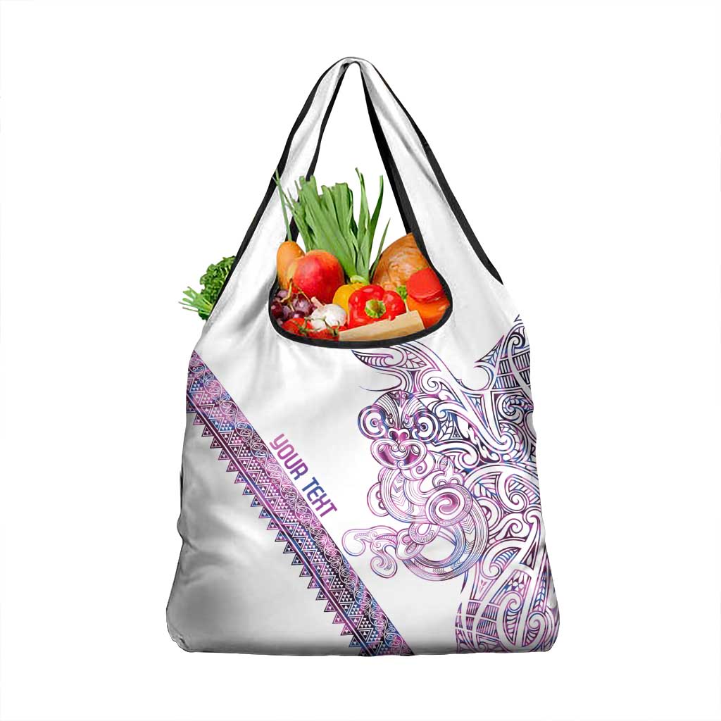 Mawhero Paua shell Kowhaiwhai Taniko Personalised Grocery Bag Taniwha Maori Tribal Style