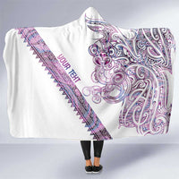 Mawhero Paua shell Kowhaiwhai Taniko Personalised Hooded Blanket Taniwha Maori Tribal Style