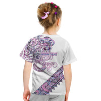 Mawhero Paua shell Kowhaiwhai Taniko Personalised Kid T Shirt Taniwha Maori Tribal Style