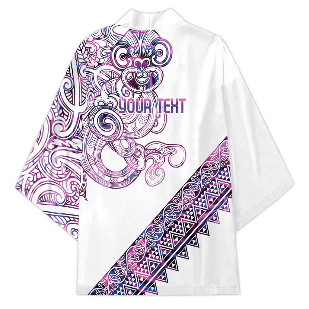 Mawhero Paua shell Kowhaiwhai Taniko Personalised Kimono Taniwha Maori Tribal Style