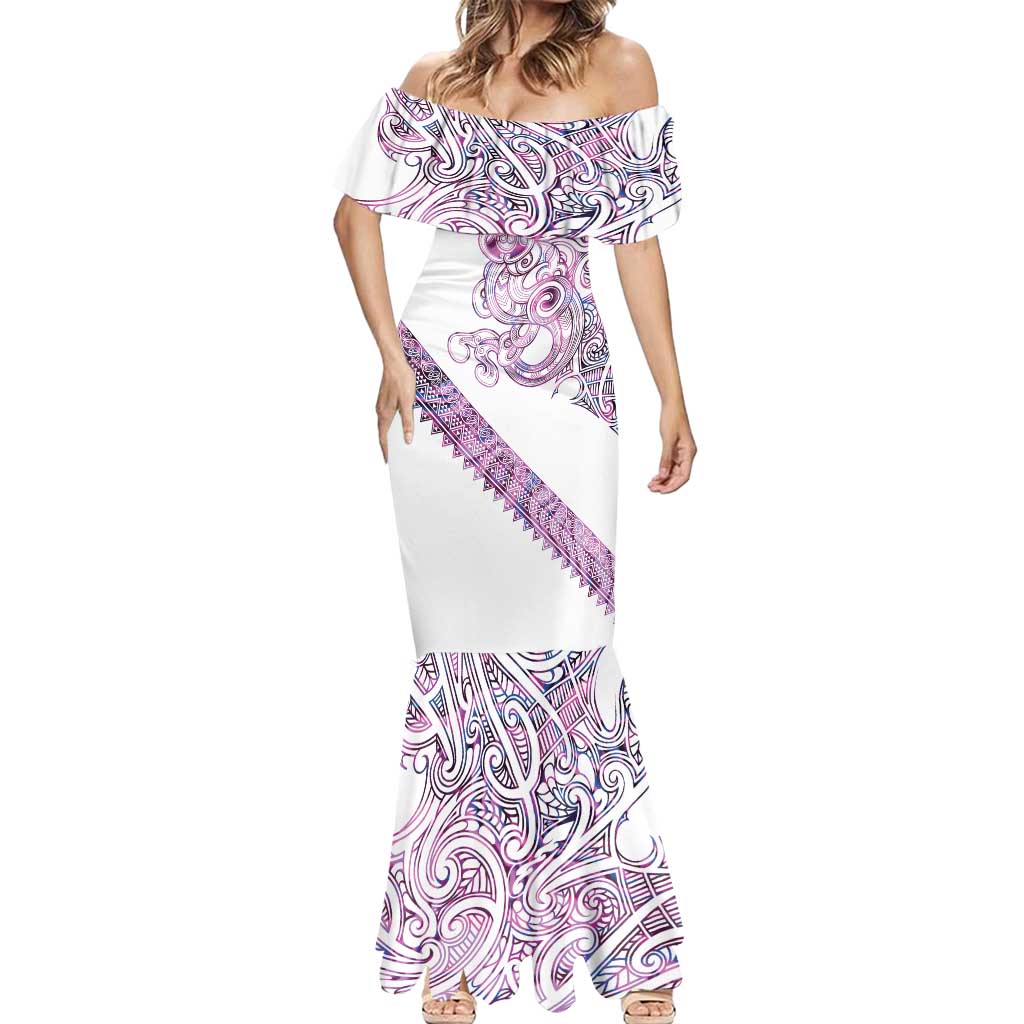 Mawhero Paua shell Kowhaiwhai Taniko Personalised Mermaid Dress Taniwha Maori Tribal Style LT9 - Polynesian Pride
