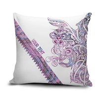 Mawhero Paua shell Kowhaiwhai Taniko Personalised Pillow Cover Taniwha Maori Tribal Style